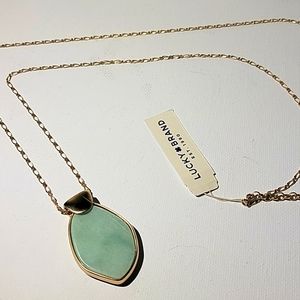 Lucky brand Green stone necklace